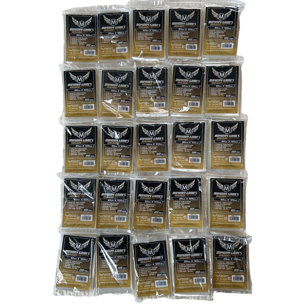 Mayday Games Clear Deck Case Oversized 80mm X 120mm 100 Ct PVC-Free Plastic